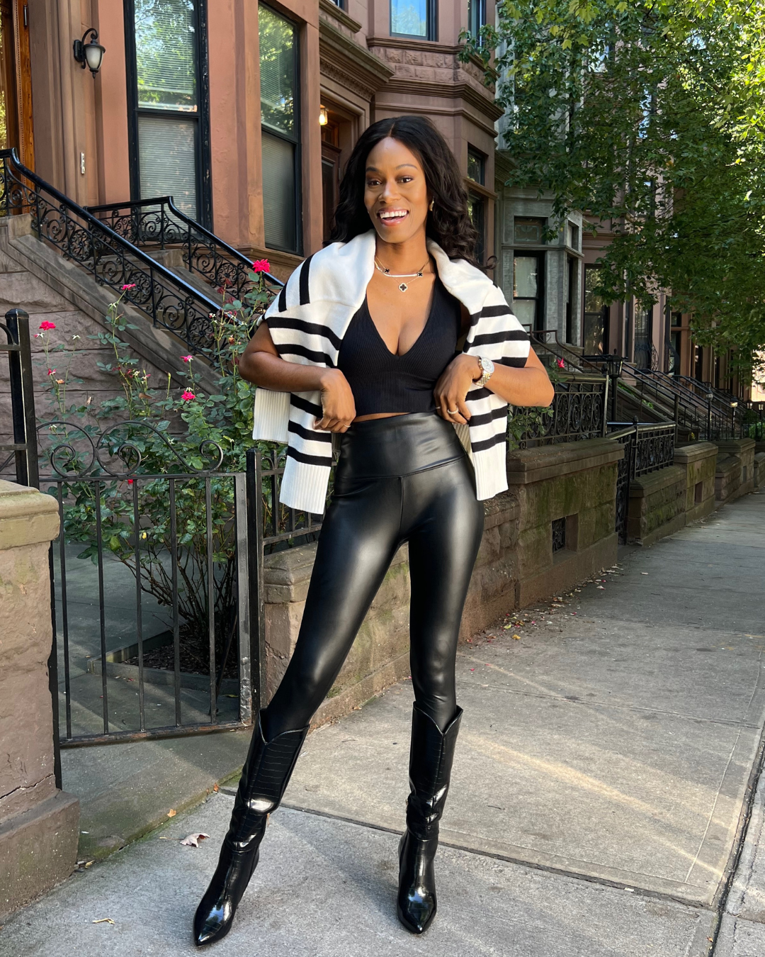 High Waisted PU Leggings - Black Faux Leather – GlamDoll Fashion
