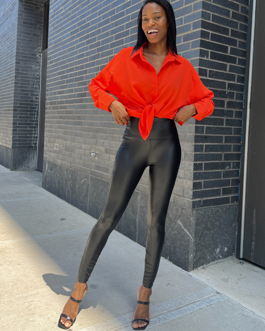 Black PU Coated High Waisted Leather Leggings – STYLED BY ALX COUTURE