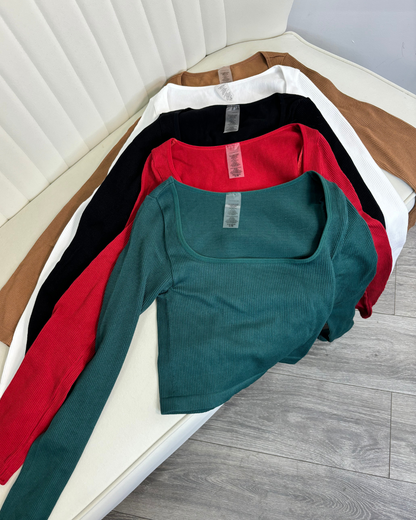 women's long sleeve crop top