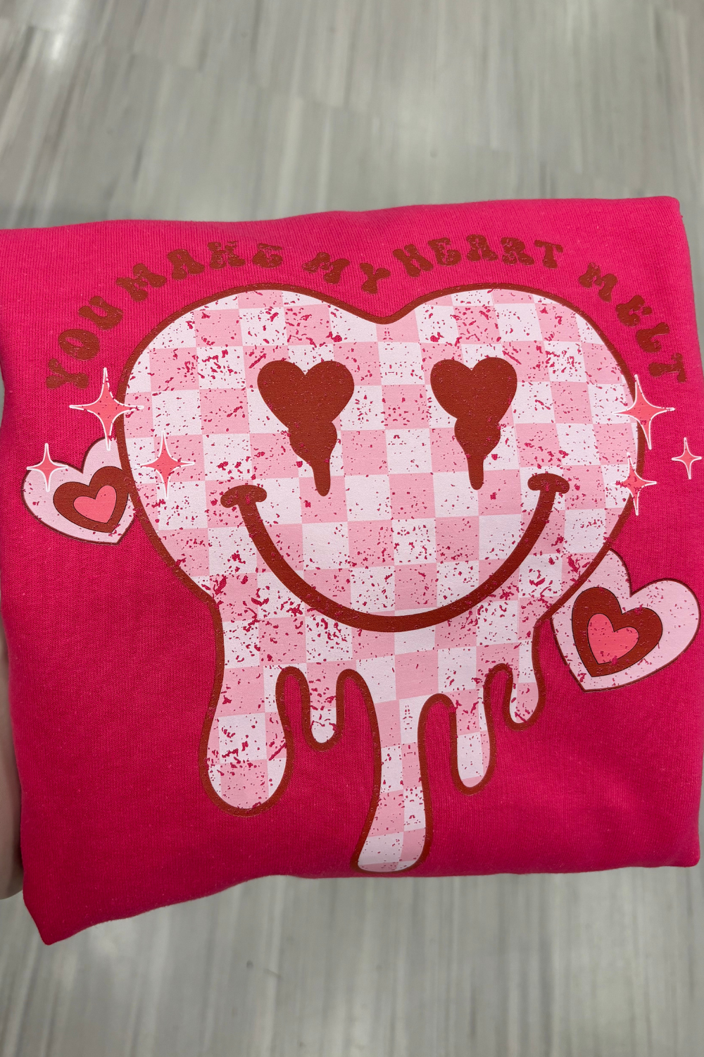 women's pink valentines sweatshirt